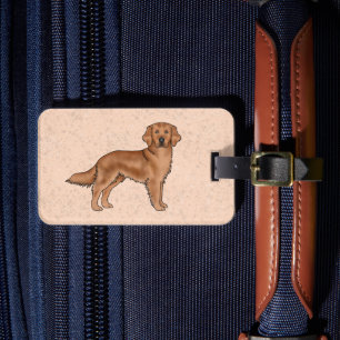 Etiqueta De Bagagem Cachorro De Desenho Animado Fofo Retriever Dourado
