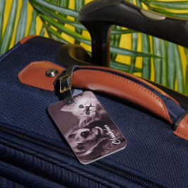 Etiqueta De Bagagem Cachorro e Gato, Procurando Personalizado