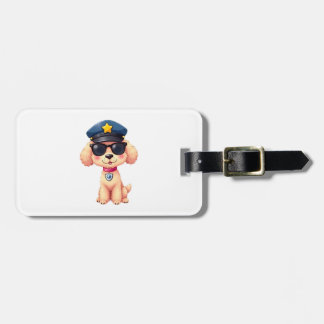 Etiqueta De Bagagem Cachorro Poodle Policial Anime Chibi