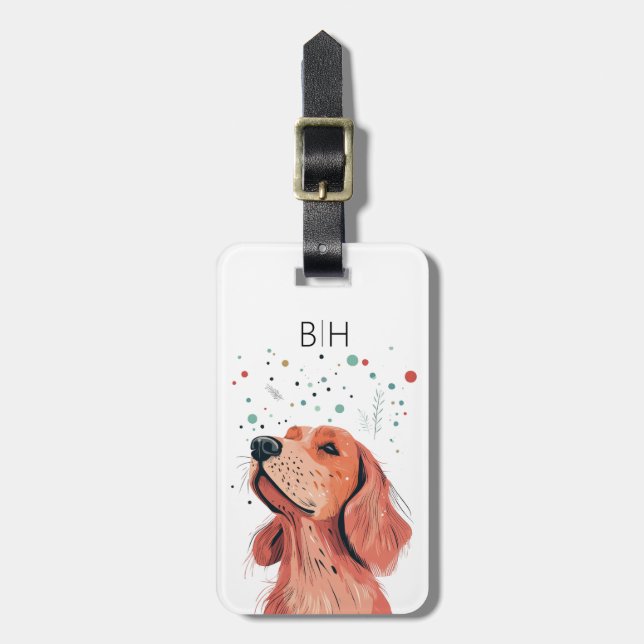 Etiqueta de Bagagem Cachorro Setter Irlandês (Frente Vertical)