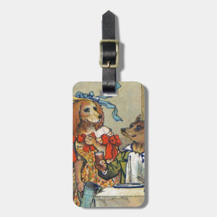 Etiqueta De Bagagem Cachorro Vitoriano Janto Vestido Cachorro