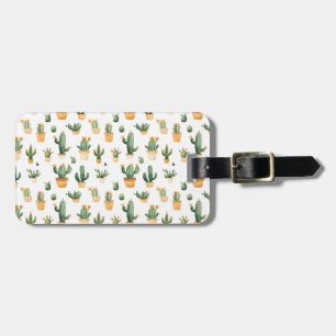Etiqueta De Bagagem Cactus Potado em Branco