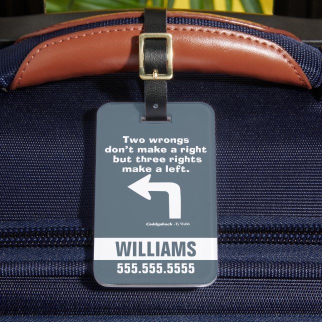 Etiqueta De Bagagem Caddyshack | Dois erros não dão certo (Frente Insitu 2)