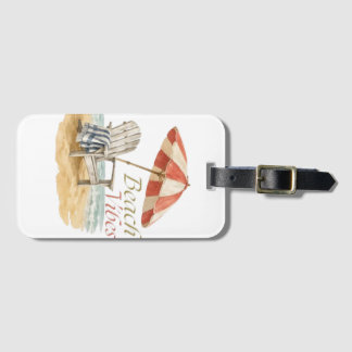 Etiqueta De Bagagem Cadeira de Praia em Aquarela Beach Vibes Camiseta 