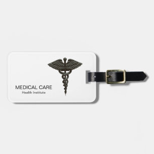 Etiqueta De Bagagem Cadubo Médico Simples Profissional Branco Preto