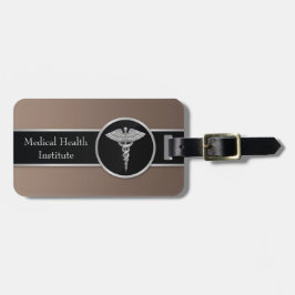 Etiqueta De Bagagem Caduceu Médico Profissional Prata - Identificador 