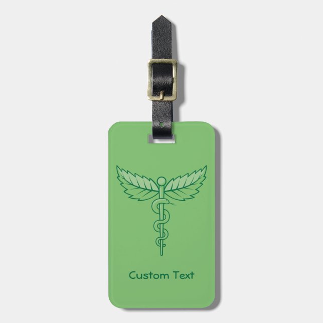 Etiqueta De Bagagem Caduco com Folhas (Frente Vertical)