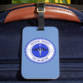 Etiqueta De Bagagem Caduco de Terapia Física Azul Personalizado