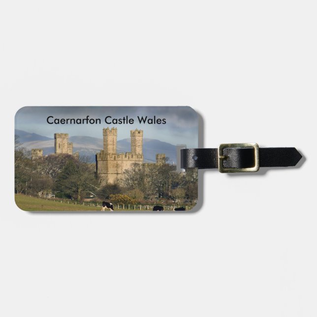 Etiqueta De Bagagem Caernarfon Castle Wales. (Frente Horizontal)