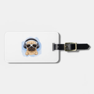 Etiqueta De Bagagem Cães com Fones de ouvido 2