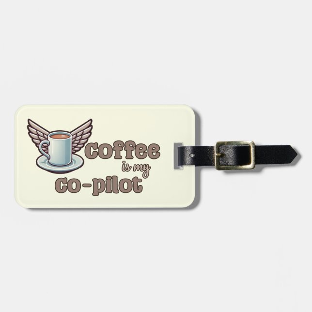 Etiqueta De Bagagem Café é meu copiloto (Frente Horizontal)