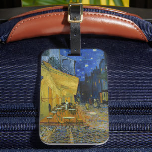 Etiqueta De Bagagem Cafe Terrace à Noite   Vincent Van Gogh