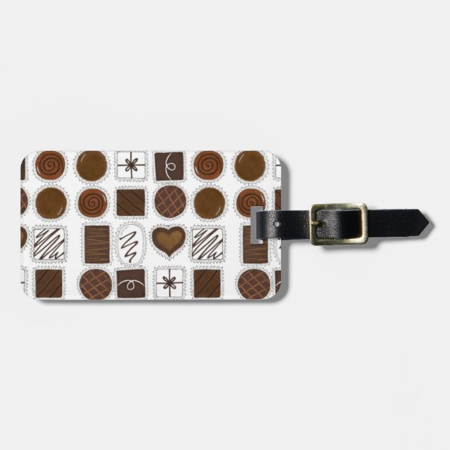 Etiqueta De Bagagem Caixa de Chocolates Chocolates Chocolatier (Frente Horizontal)