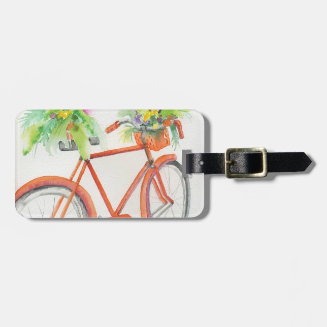 Etiqueta De Bagagem Caixa de Flor Bicicleta (Frente Horizontal)