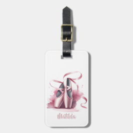 Etiqueta De Bagagem Calçados de Balé Rosa Ballerina Personalizados