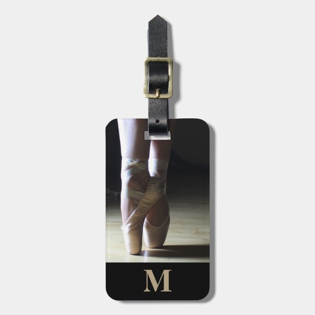 Etiqueta De Bagagem Calçados de dança do Balé do Monograma (Frente Vertical)