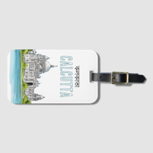 Etiqueta De Bagagem Calcutá "Memorial Victoria" Kolkata Bengali