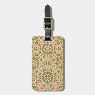Etiqueta De Bagagem Caleidoscópio floral elegante do teste padrão