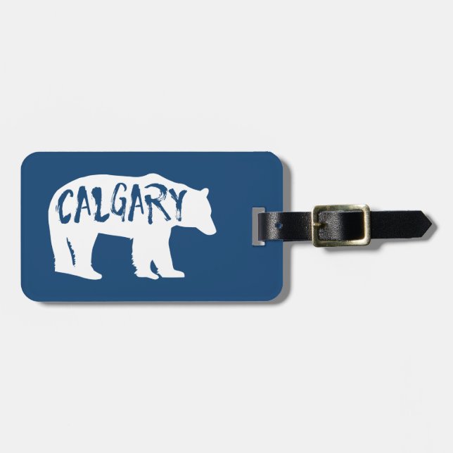 Etiqueta De Bagagem Calgary Alberta Bear (Frente Horizontal)