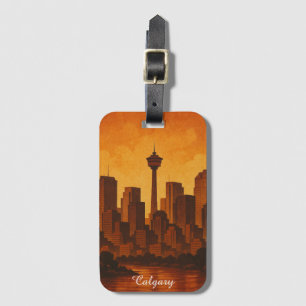Etiqueta De Bagagem Calgary Canada Viagens vintage CItyscape