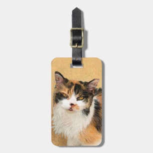 Etiqueta De Bagagem Calico Cat Painting - Gato Original Bonito