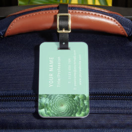 Etiqueta De Bagagem Calm Green Succult Plant