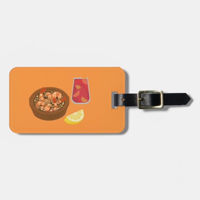 Etiqueta De Bagagem Camarão e Sangria (Frente Horizontal)