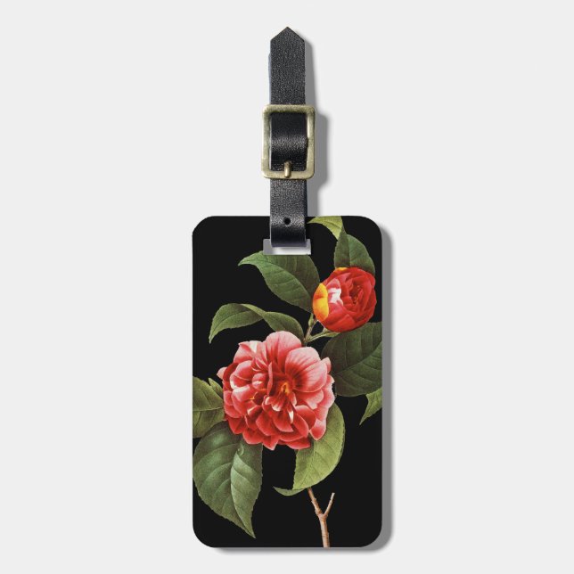 Etiqueta De Bagagem Camélia vermelha, 1833 (Frente Vertical)