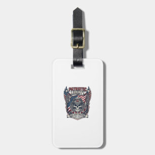Etiqueta De Bagagem Caminhão Monstro Patriótico 1776 Crânio Off Road C