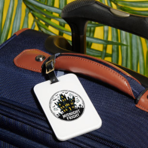 Etiqueta De Bagagem Camisa de Casa Assombrada Noite Assustadora Vetor