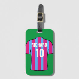 Etiqueta De Bagagem Camisa de futebol em Clarete e Azul
