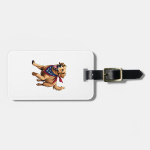 Etiqueta De Bagagem Camisa de Gravura Vintage Freedom Golden Retriever