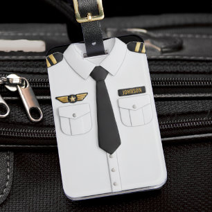 Etiqueta De Bagagem Camisa de Piloto Avião Capitão Aviação Tripulação 