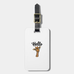 Etiqueta De Bagagem Camisa do Animalzinho Girafa Vintage Hello_