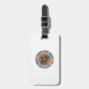 Etiqueta De Bagagem Camisa Flor de Bondade Paz Igualdade Vintage_1