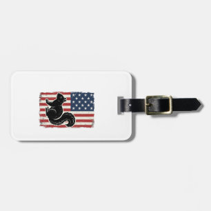 Etiqueta De Bagagem Camisa Patriótica de Esquilo da Bandeira Americana