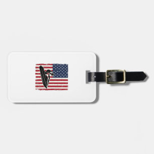 Etiqueta De Bagagem Camisa Vetorial Vintage Jet Ski Bandeira Americana