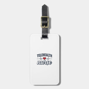 Etiqueta De Bagagem Camisa Vintage de Enfermeira de Tele-Saúde Coração