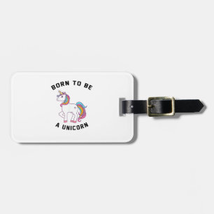 Etiqueta De Bagagem Camiseta Born to Be A Unicorn_ Vintage Fofo Adoráv
