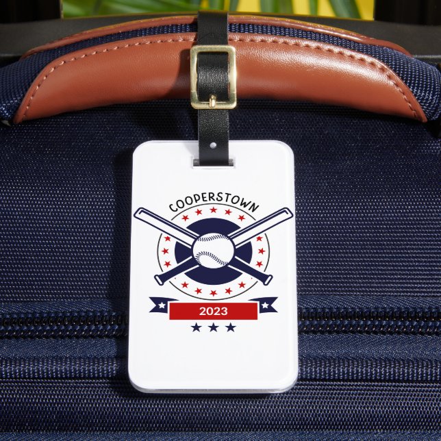 Etiqueta De Bagagem Camiseta Cooperstown DreamsPark Baseball (Frente Insitu 2)