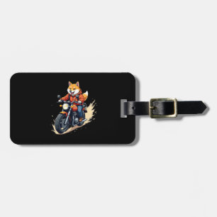 Etiqueta De Bagagem Camiseta engraçada, Shiba Inu, Motocicleta, Cachor