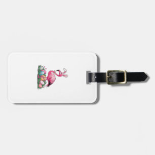 Etiqueta De Bagagem Camiseta Flamingo de Páscoa