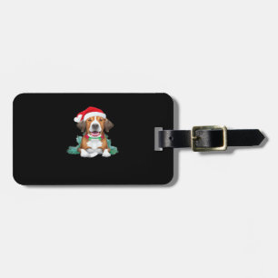 Etiqueta De Bagagem Camiseta Oversized cachorro papai noel engraçado