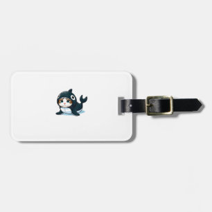 Etiqueta De Bagagem Camiseta Regata de Gato com Fantasia de Orca