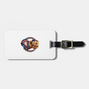 Etiqueta De Bagagem Camiseta Vintage Patriótica do Retriever Dourado H