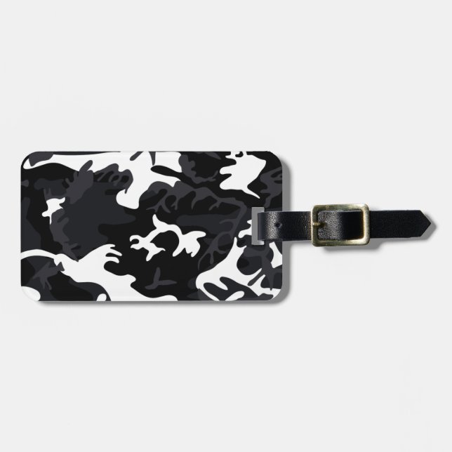 Etiqueta De Bagagem Camo de Destaques Brancos do Ártico (Frente Horizontal)