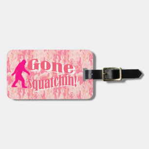 Etiqueta De Bagagem Camo ido do rosa do squatchin