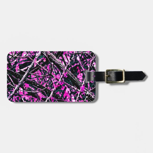 Etiqueta De Bagagem Camo rosa "Real" (Frente Horizontal)
