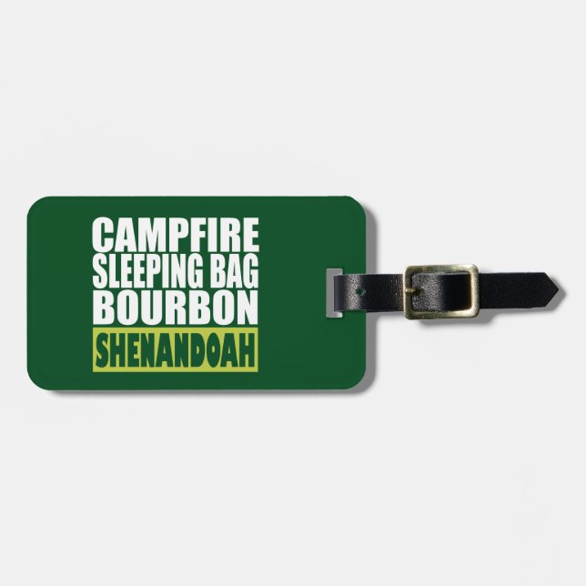 Etiqueta De Bagagem Campfire Sleing Bag Bourbon Shenandoah (Frente Horizontal)