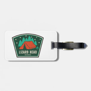 Etiqueta De Bagagem Camping do Colorado em Wilderness Head Lizard
